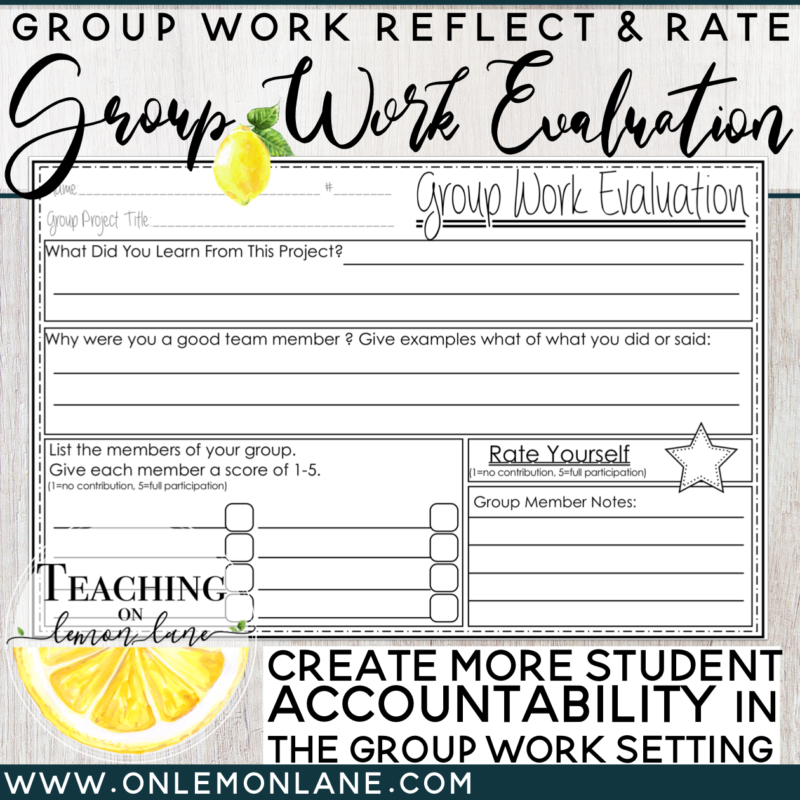 Group Work Evaluation Individual Reflection Rate Increase Student ...