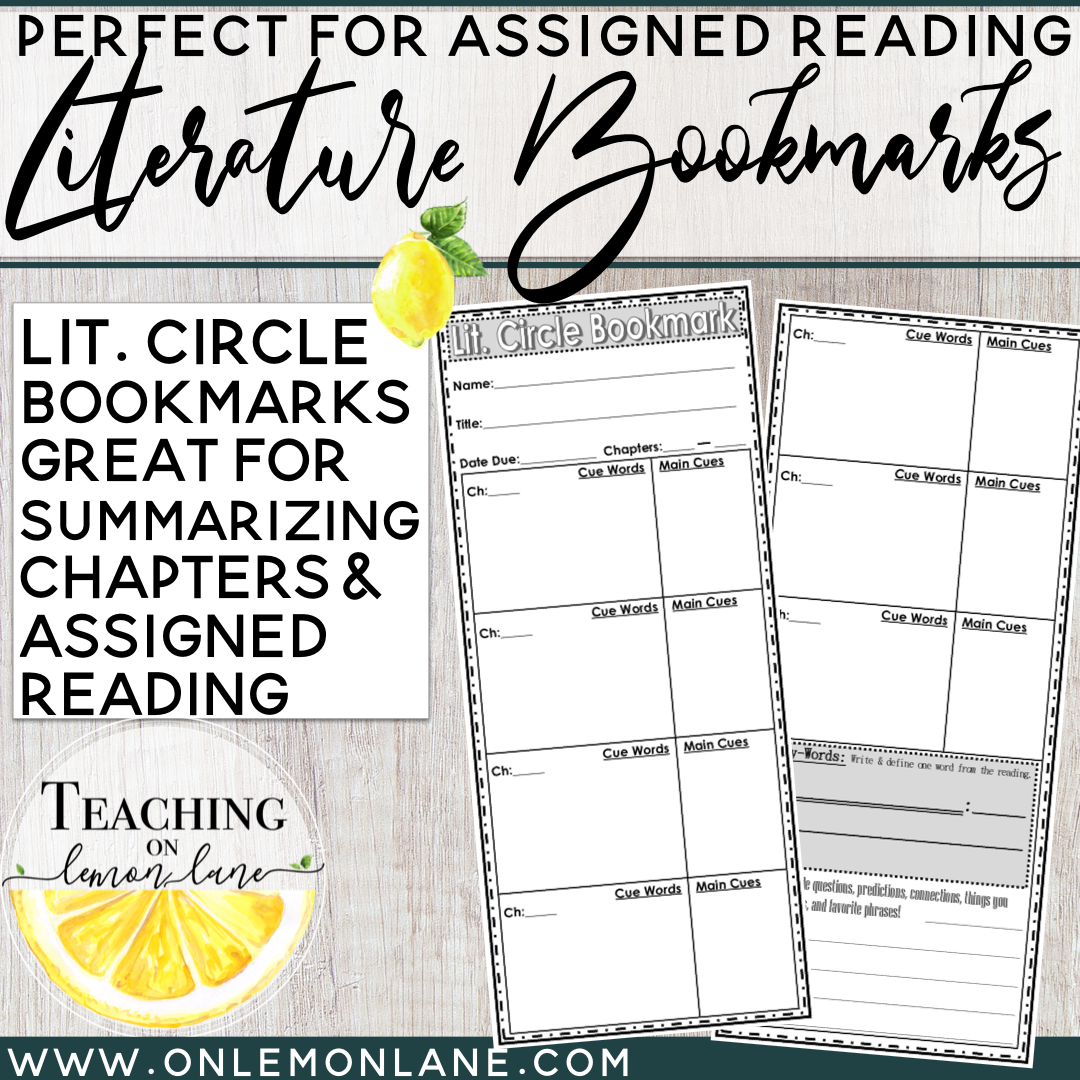 Book Club Journal for Any Fiction Text or Literature Circles Print