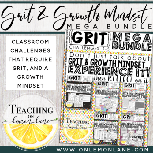 Grit And Growth Mindset Activity / Application & Reflection MEGA BUNDLE 1-6