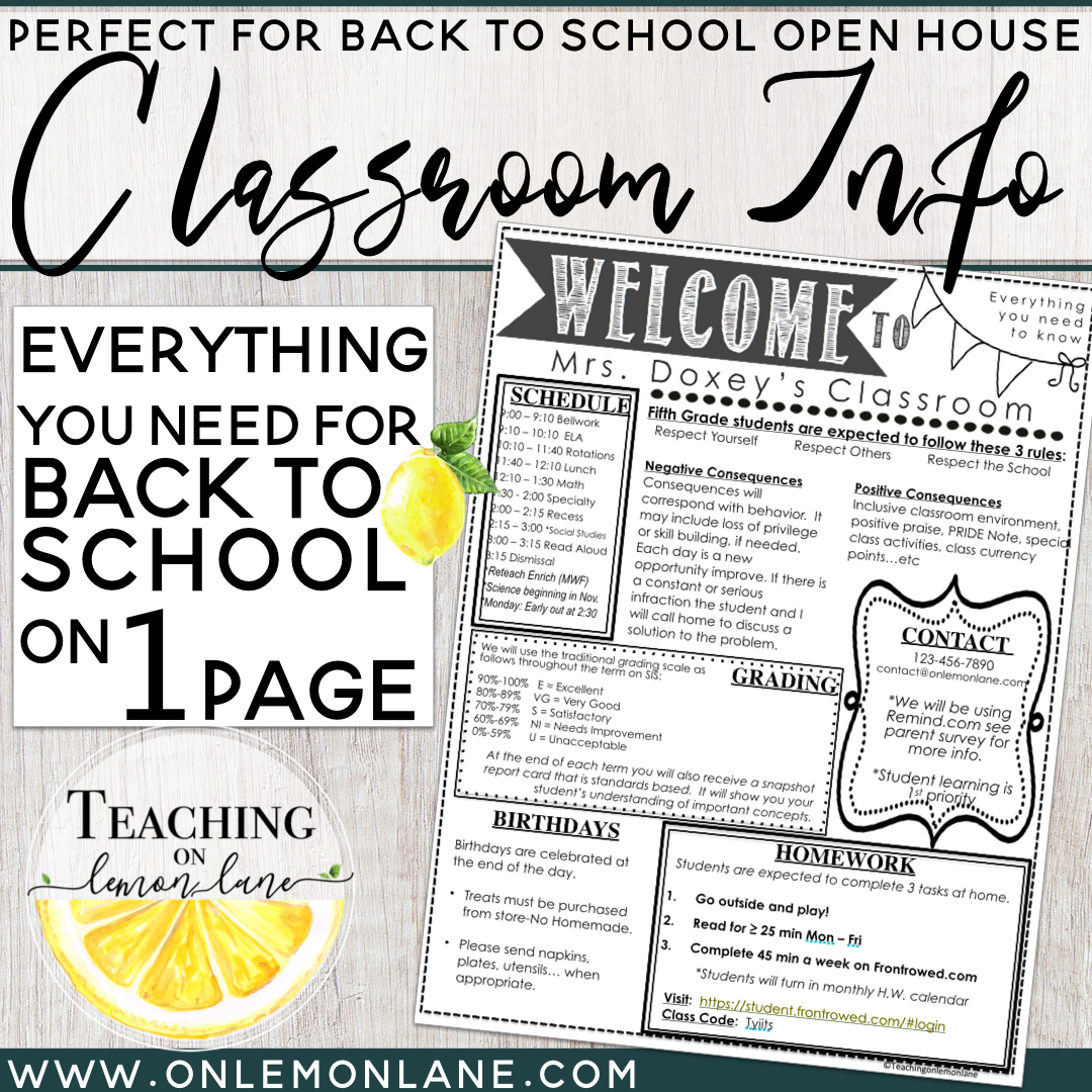 Back to School Editable Flipbook for Meet the Teacher or Open