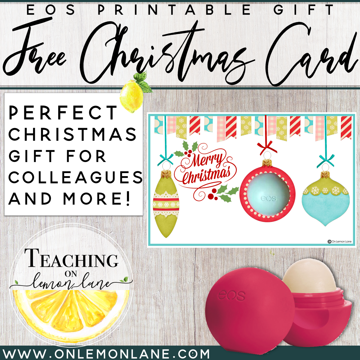 Christmas Gift EOS Ornament Printable Gift Tag Free Bundle 4 Different 