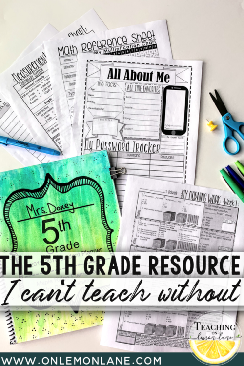 The Student Planner, Daily Math &ELA Workbook Every 5th Grade Teacher Needs