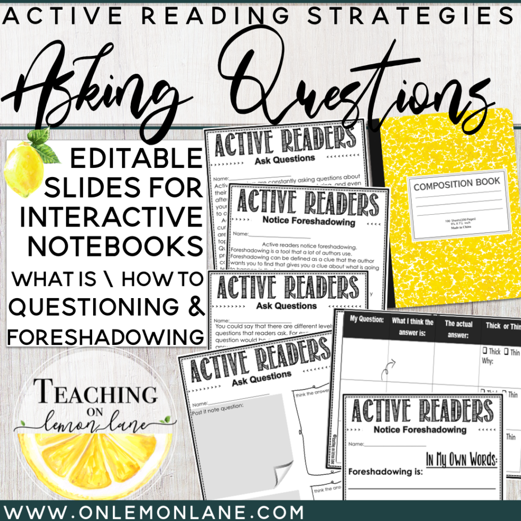 Questioning Reading Skill + Foreshadowing / Guided Reading / Reading ...