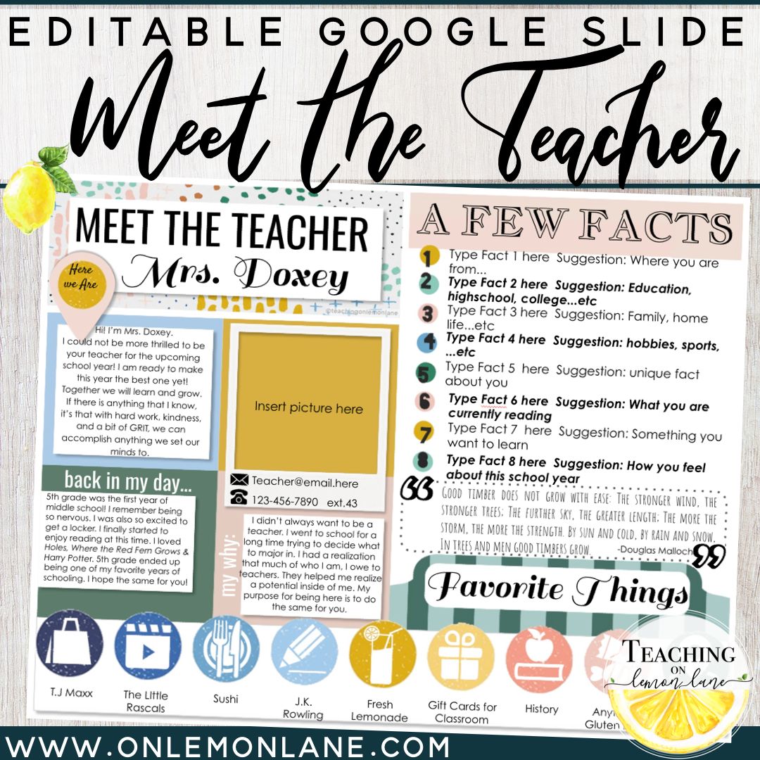 Meet The Teacher Template Google Docs Free