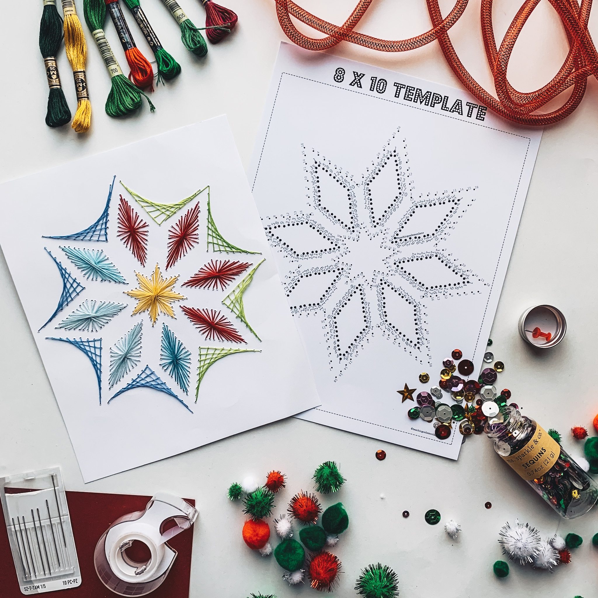 Christmas Ornament String Art TEMPLATES & Directions DIY Project Handmade  Gift Christmas Craft Christmas String Art PDF Only 