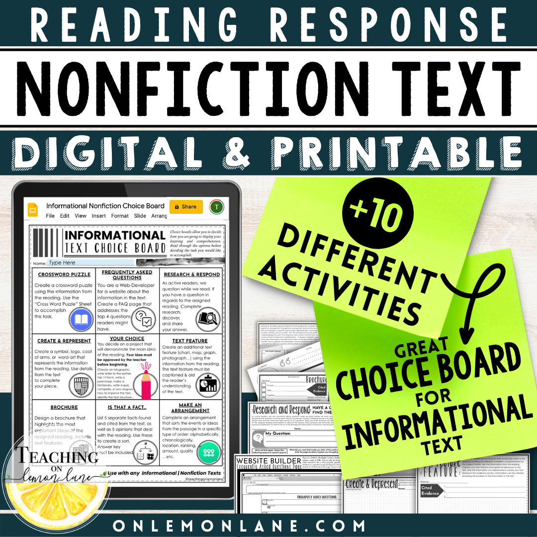 nonfiction articles with text features for middle school