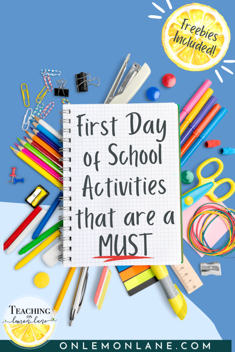 First Week of School Activities Middle School, Upper Elementary, & High ...